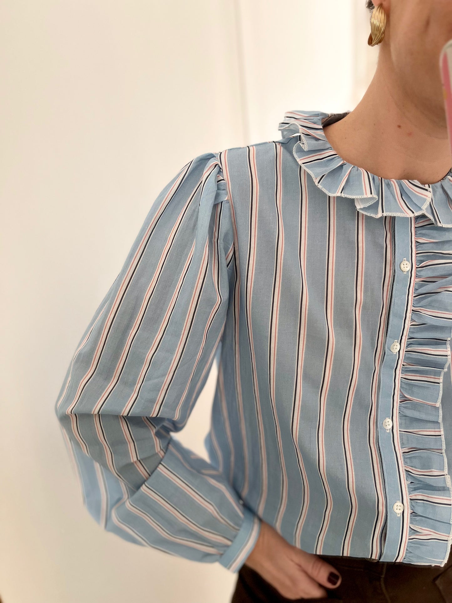Chemise ACHILLE rayée bleue