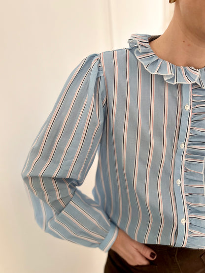 Chemise ACHILLE rayée bleue
