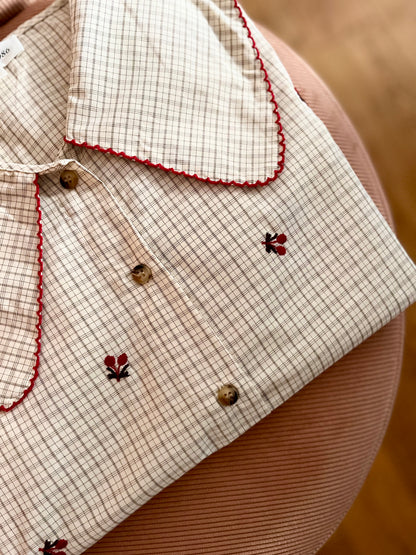 Chemise CASSANDRE brodée cerise