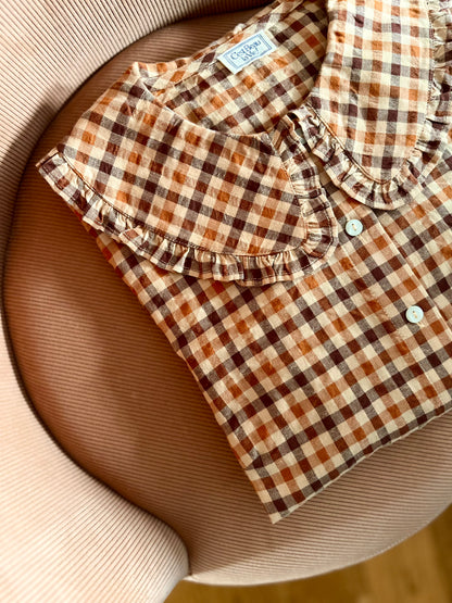 Chemise ULIA carreaux marron