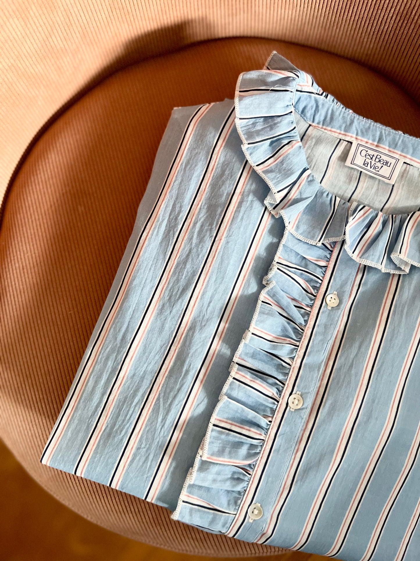 Chemise ACHILLE rayée bleue
