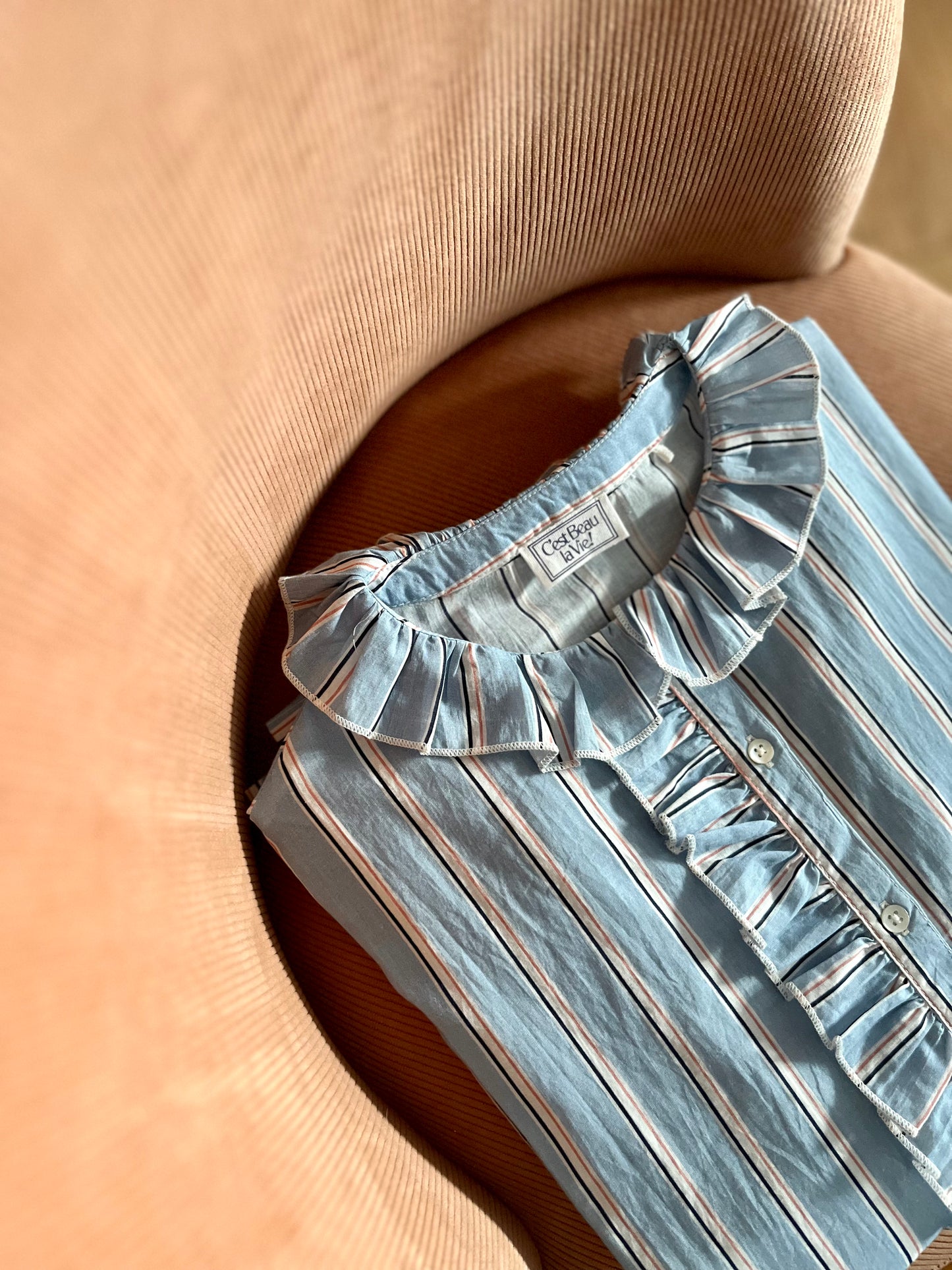 Chemise ACHILLE rayée bleue