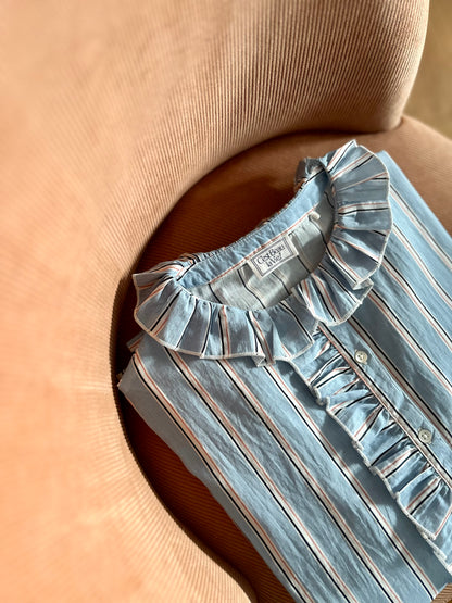 Chemise ACHILLE rayée bleue
