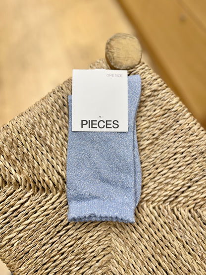 Chaussettes pailletées SEBBY bleu ciel