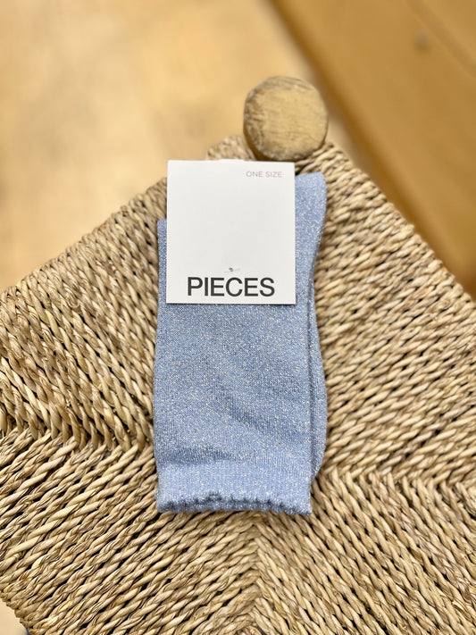 Chaussettes pailletées SEBBY bleu ciel