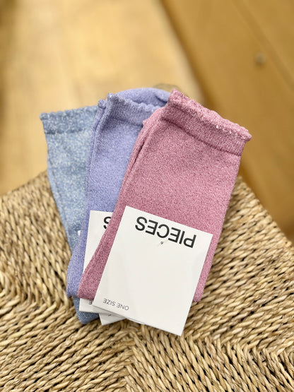 Chaussettes pailletées SEBBY bleu ciel