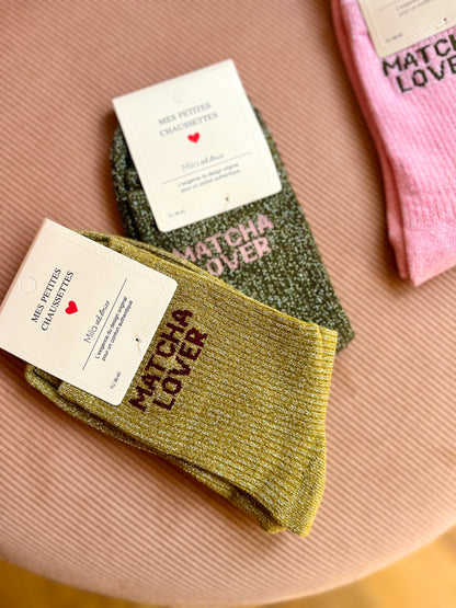 Chaussettes pailletées MATCHA LOVER