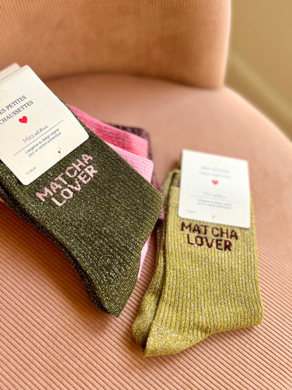 Chaussettes pailletées MATCHA LOVER