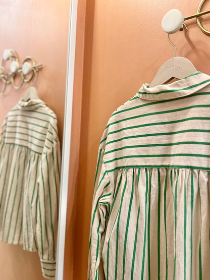 Chemise JAVIA rayée verte