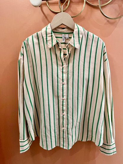 Chemise JAVIA rayée verte