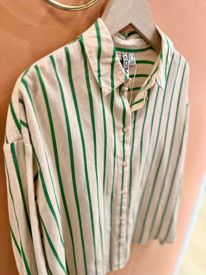 Chemise JAVIA rayée verte