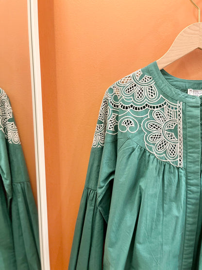 Blouse MARION vert brodé