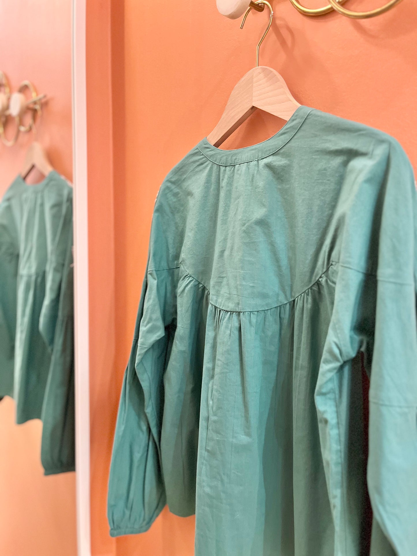 Blouse MARION vert brodé