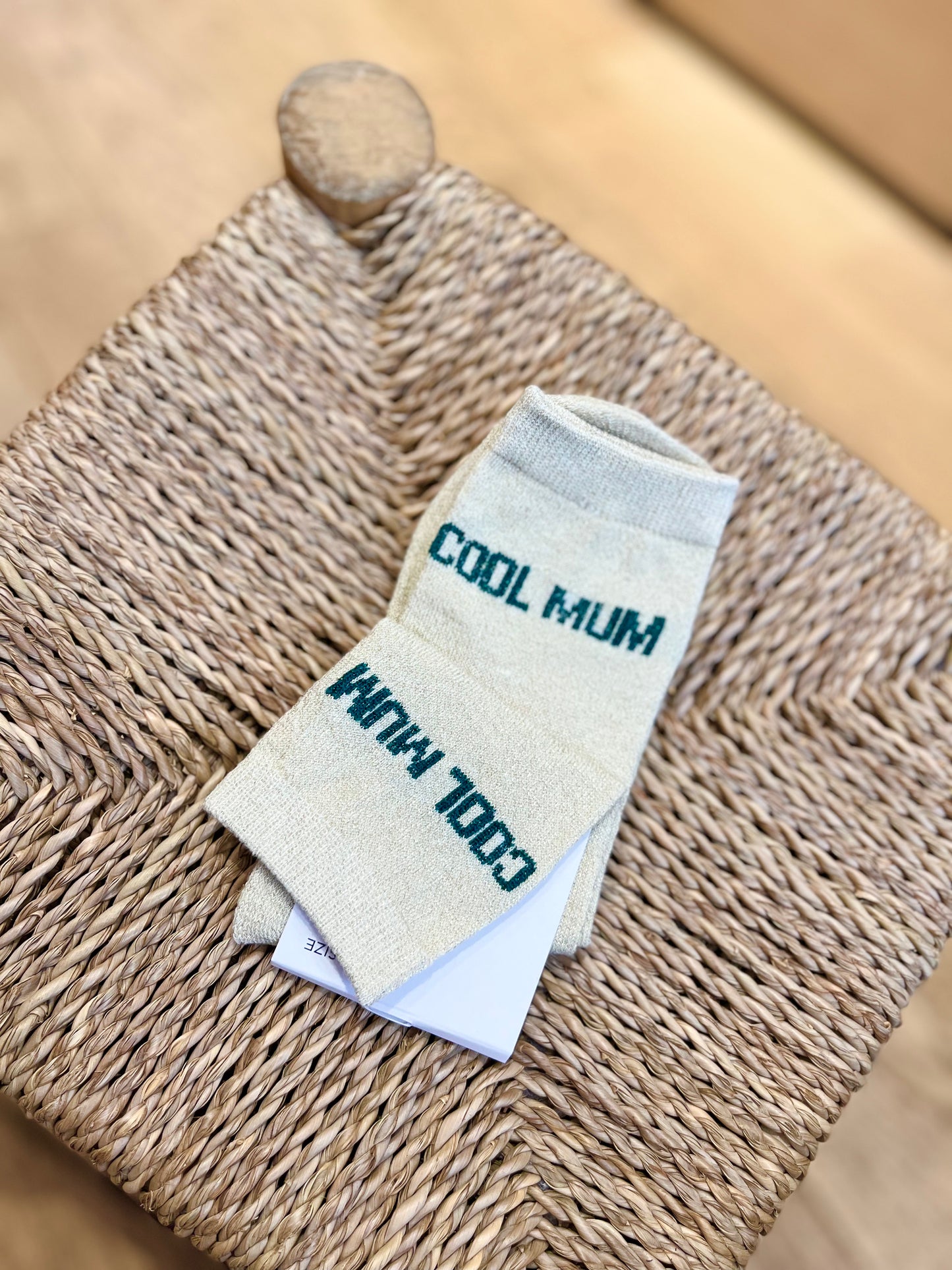 Chaussettes pailletées NOLIA cool mum sables