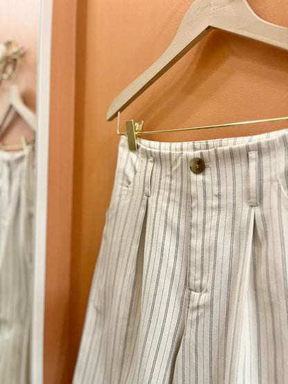 Pantalon OLYMPIA rayé écru