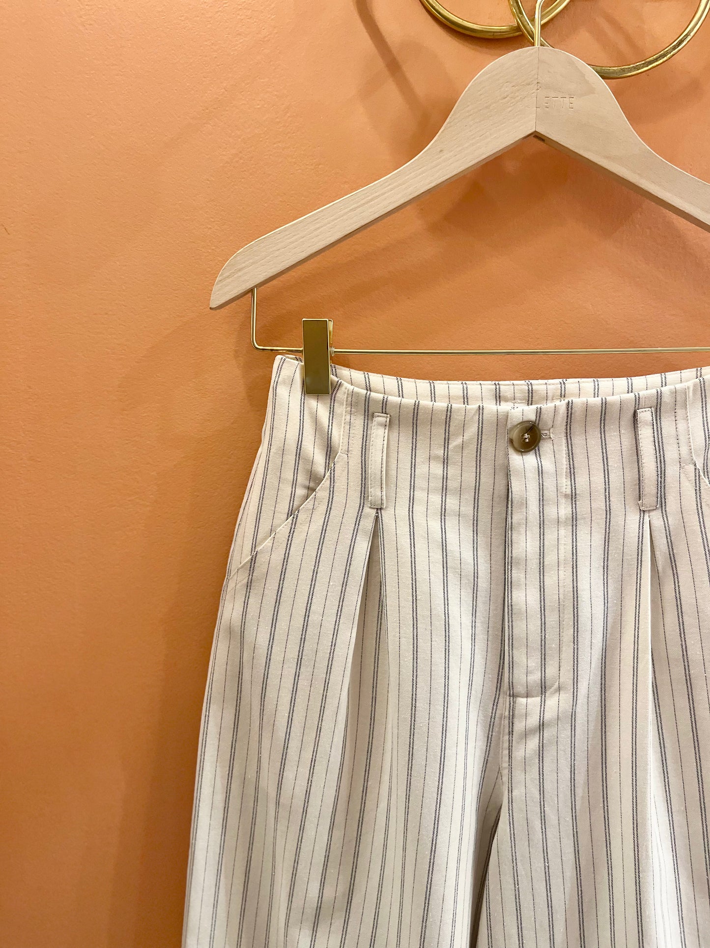 Pantalon OLYMPIA rayé écru