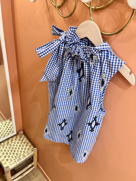 Haut TOMA vichy bleu