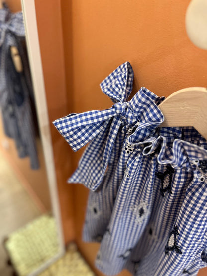 Haut TOMA vichy bleu