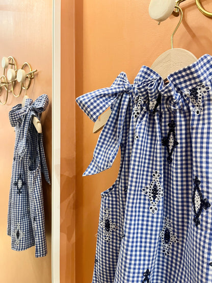 Haut TOMA vichy bleu