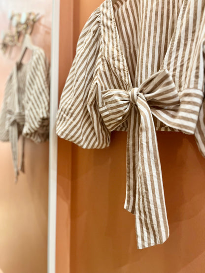 Haut SUZANNE rayé beige