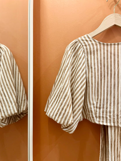 Haut SUZANNE rayé beige