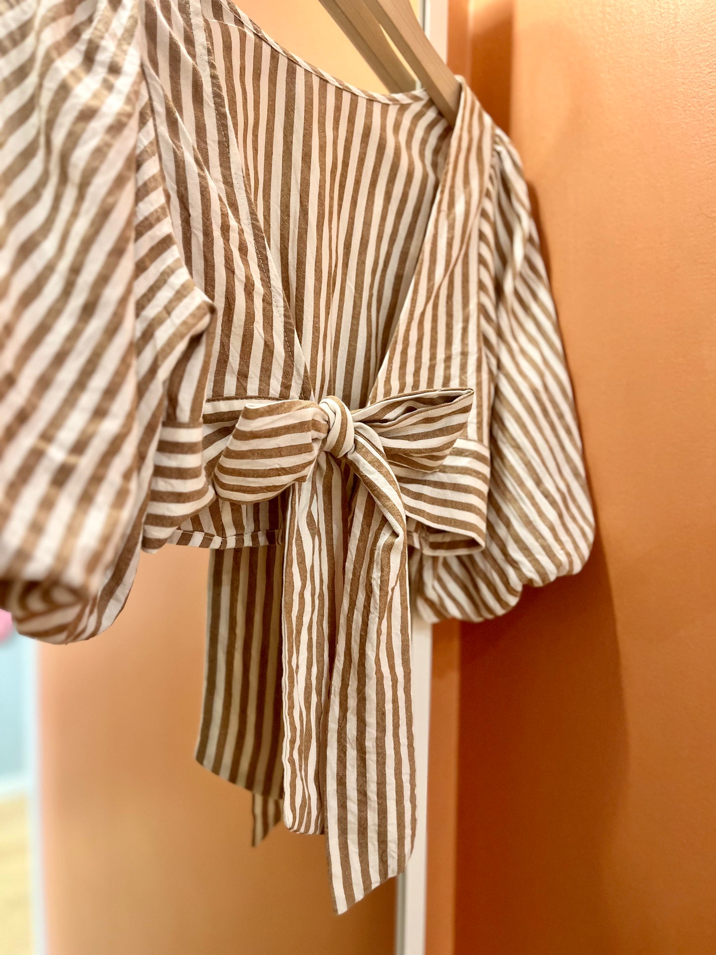 Haut SUZANNE rayé beige