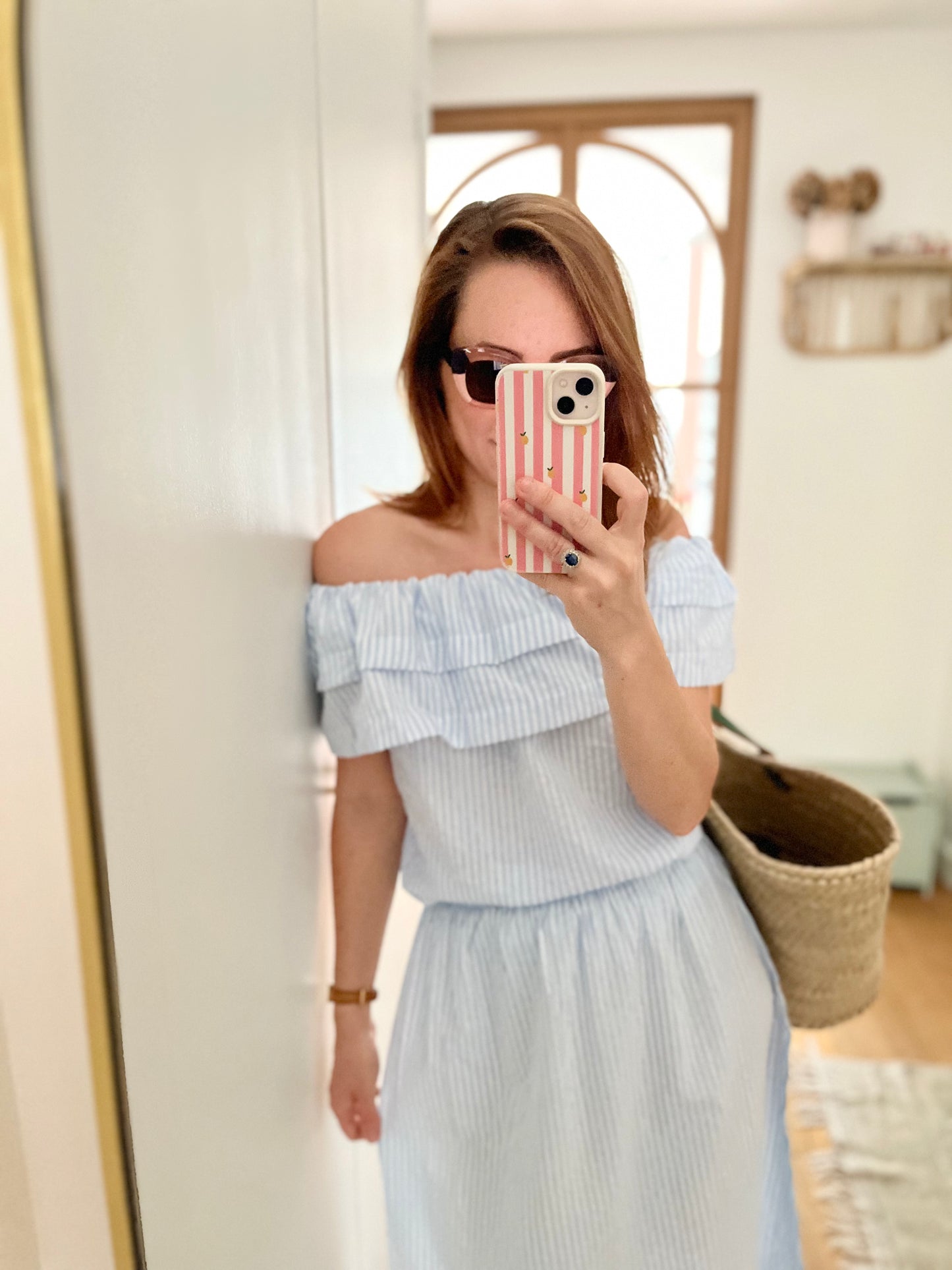 Haut INÈS rayé bleu