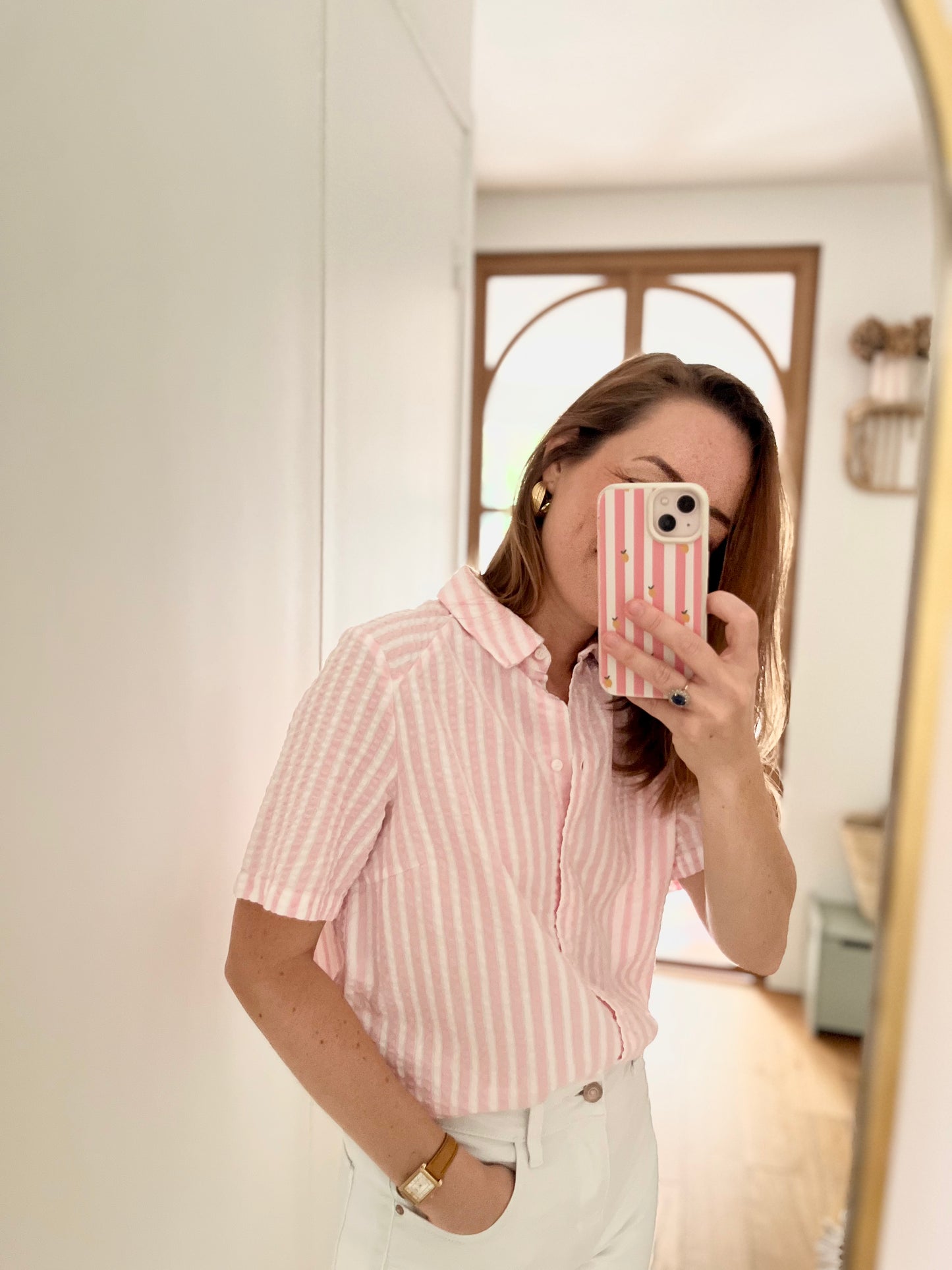 Chemise STINNA rayée rose
