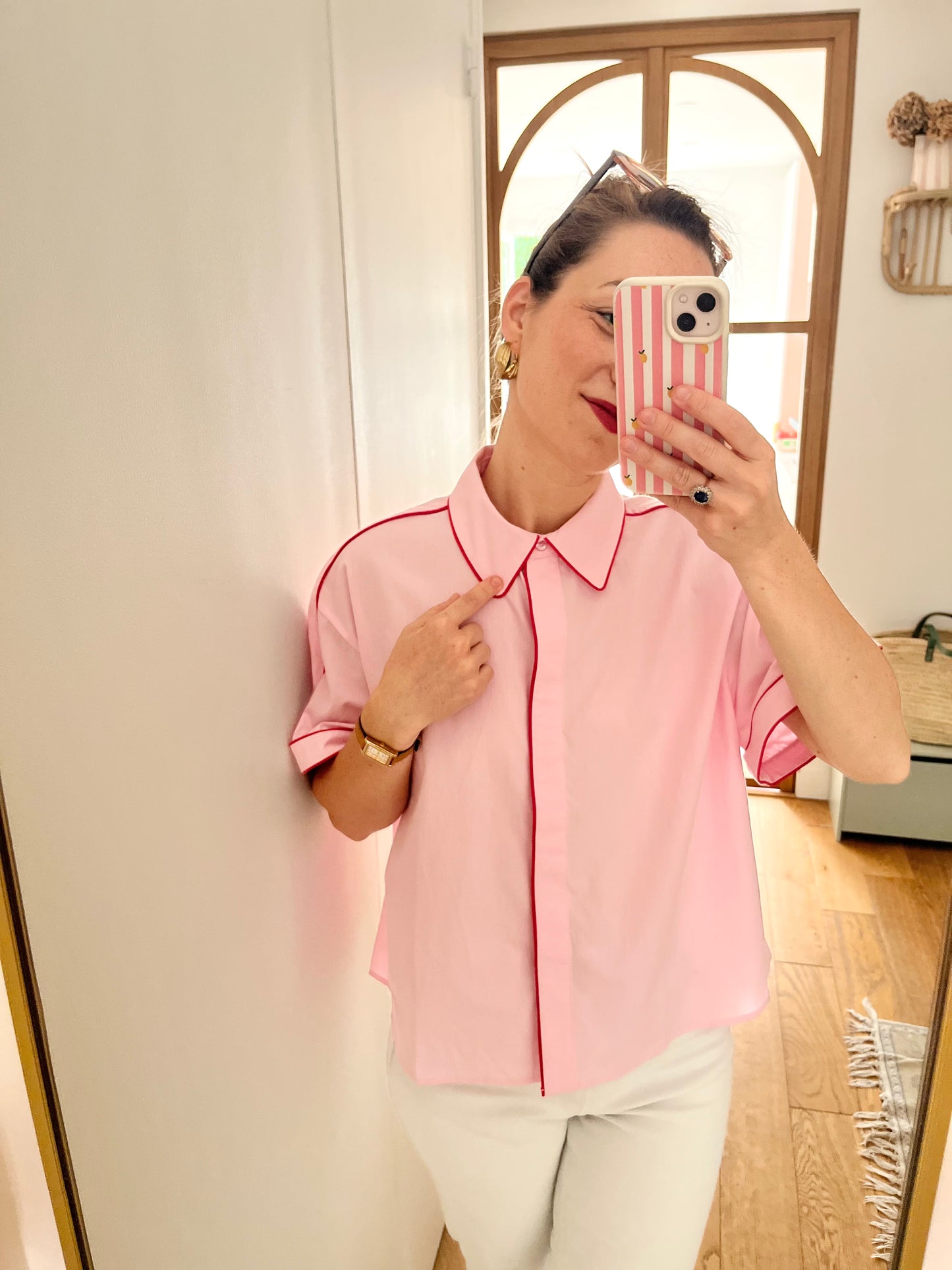 Chemise LEE rose/rouge