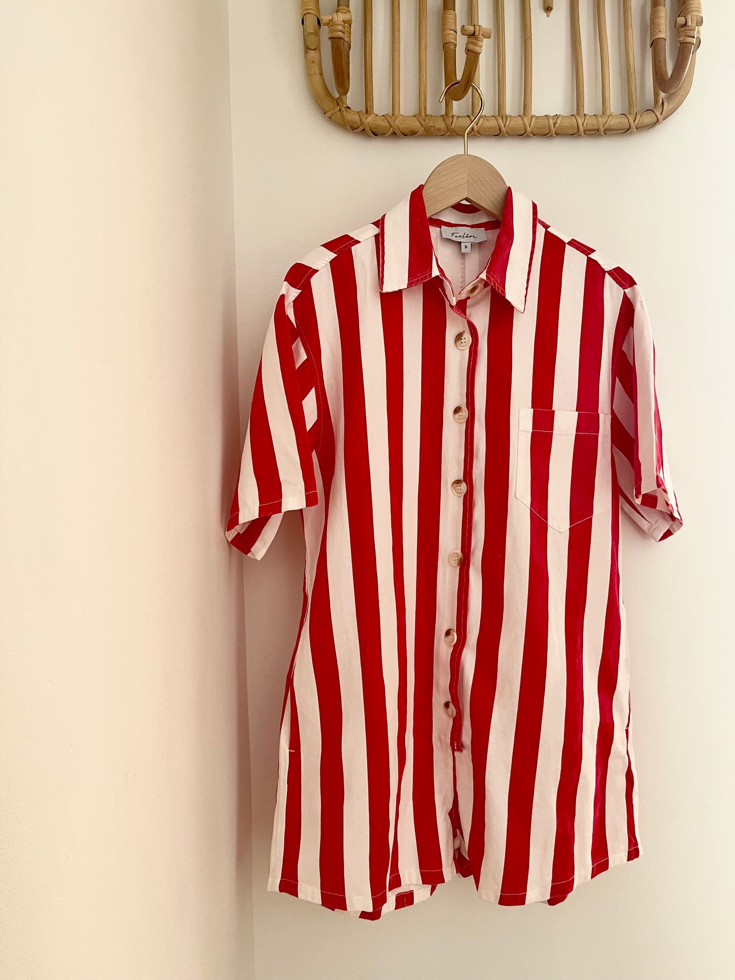 Combishort DIANE rayée rouge