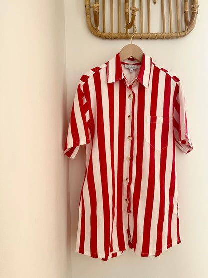Combishort DIANE rayée rouge