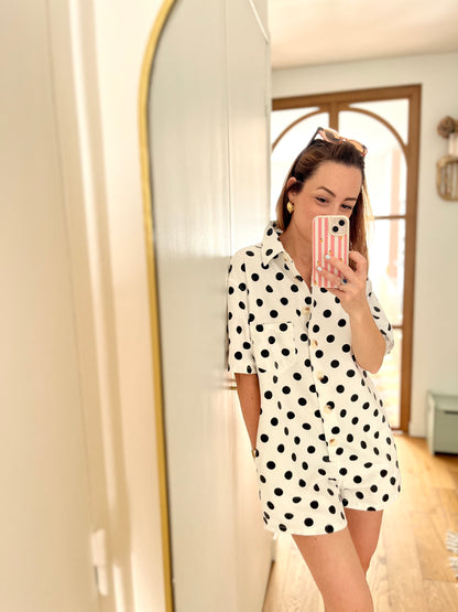 Combishort MADELEINE pois blanche