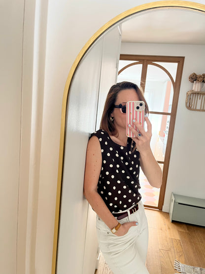 Haut PAULINE pois chocolat