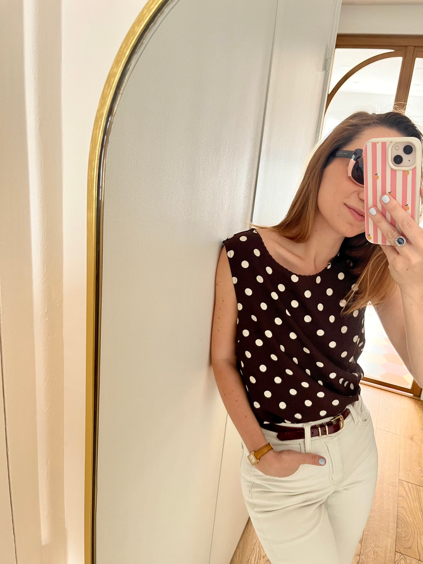 Haut PAULINE pois chocolat