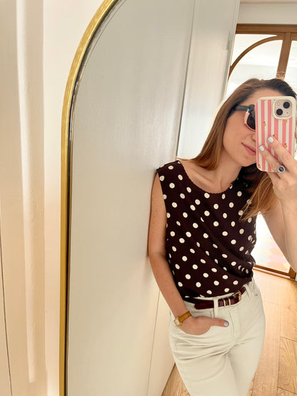 Haut PAULINE pois chocolat