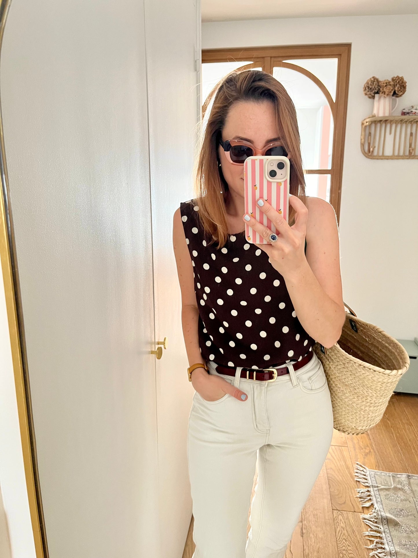Haut PAULINE pois chocolat