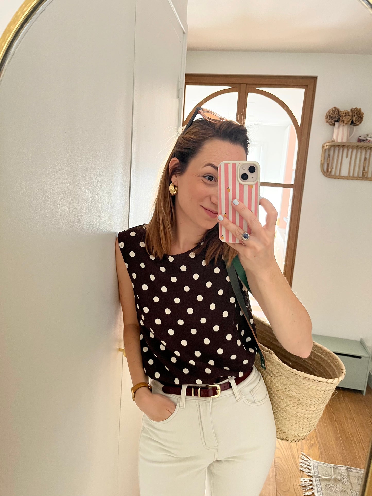 Haut PAULINE pois chocolat