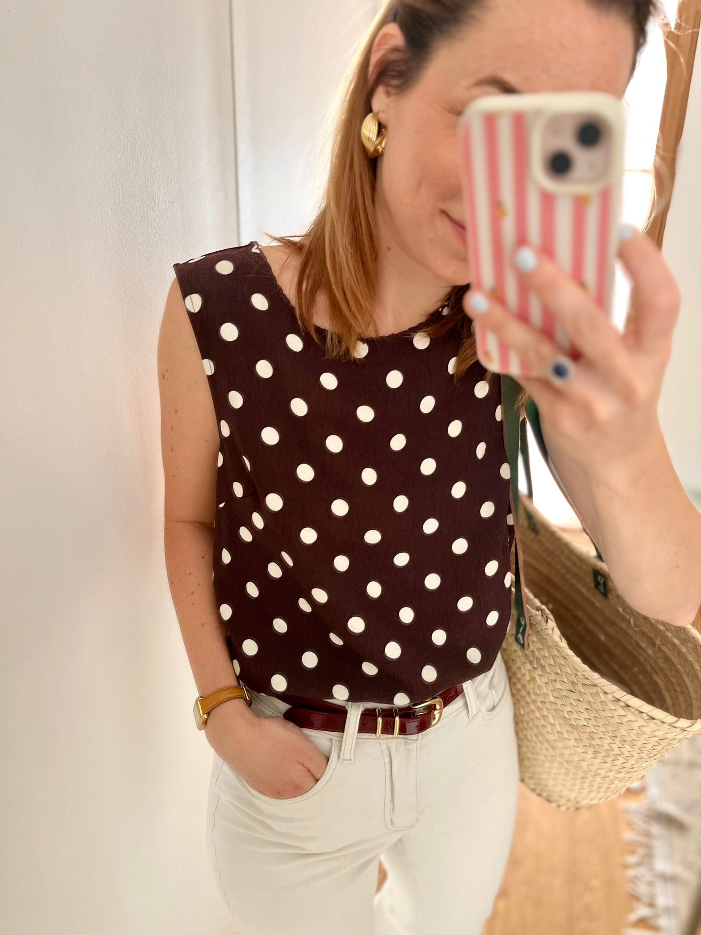 Haut PAULINE pois chocolat