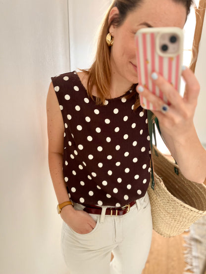 Haut PAULINE pois chocolat