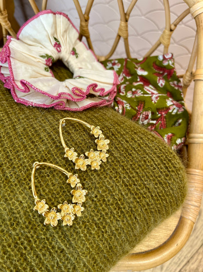 Boucles d'oreilles ERNEST bouquet fleurs