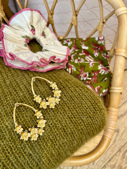 Boucles d'oreilles ERNEST bouquet fleurs
