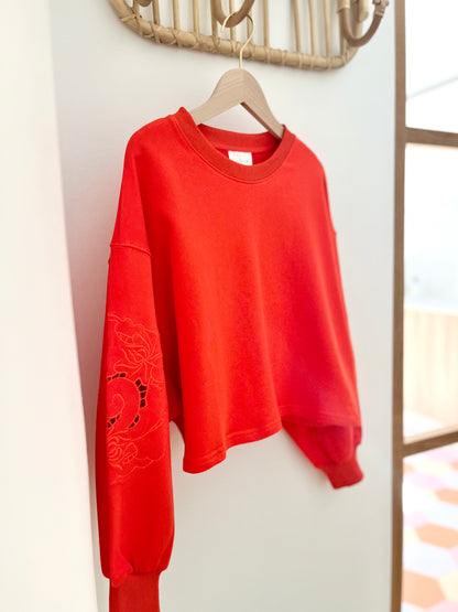 Sweat IDOLE rouge orangé