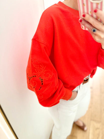 Sweat IDOLE rouge orangé