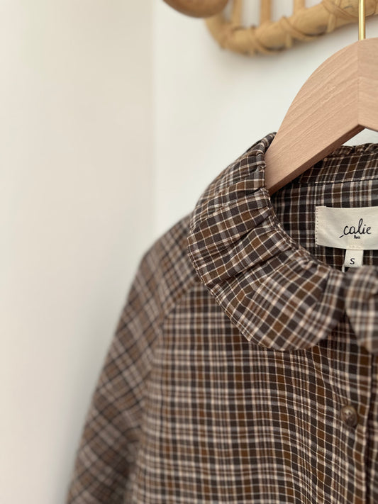 Chemise SOLSTICE carreaux marron