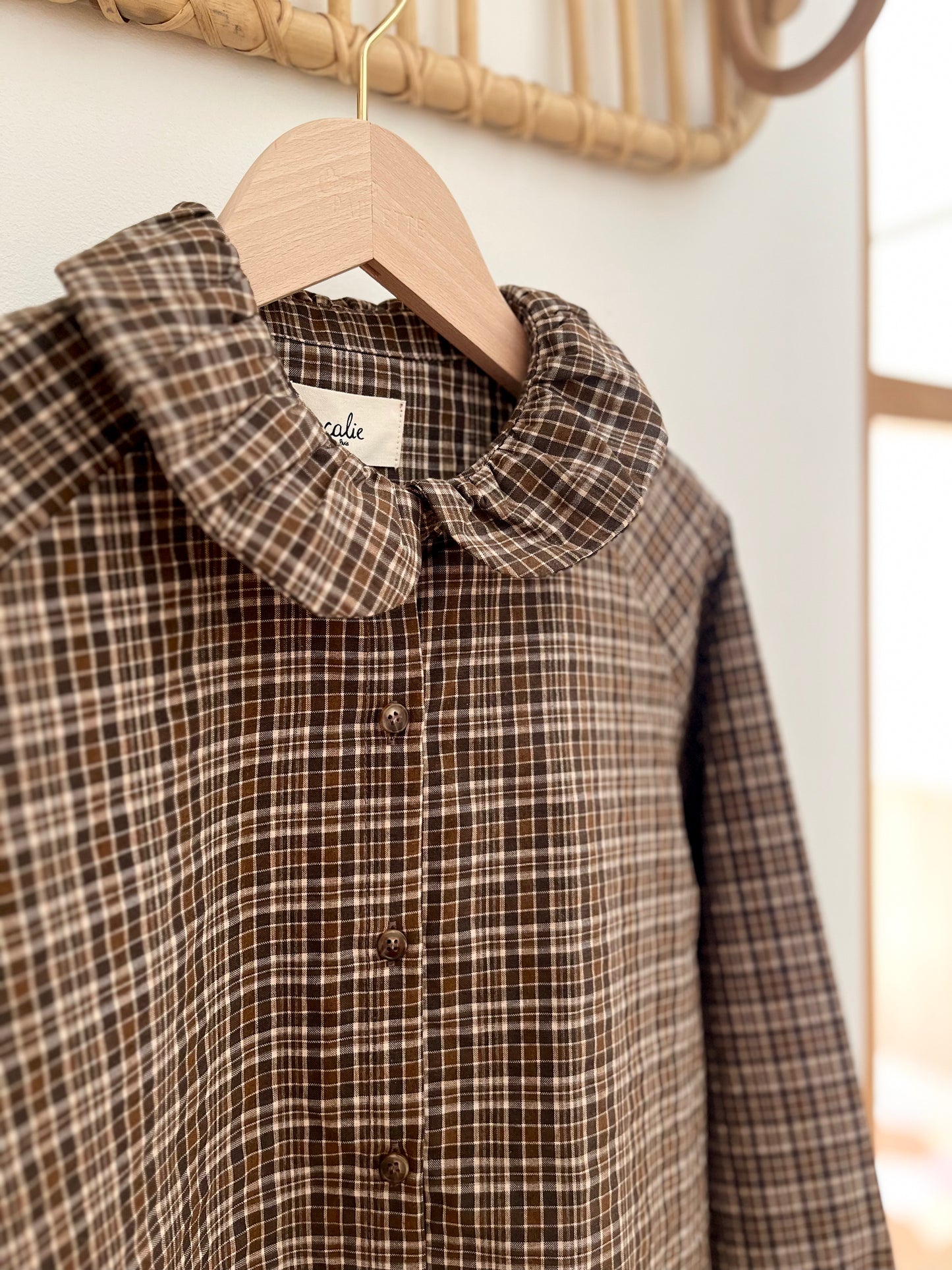 Chemise SOLSTICE carreaux marron