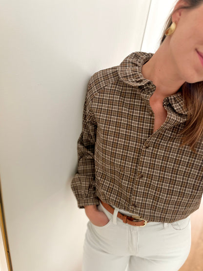 Chemise SOLSTICE carreaux marron