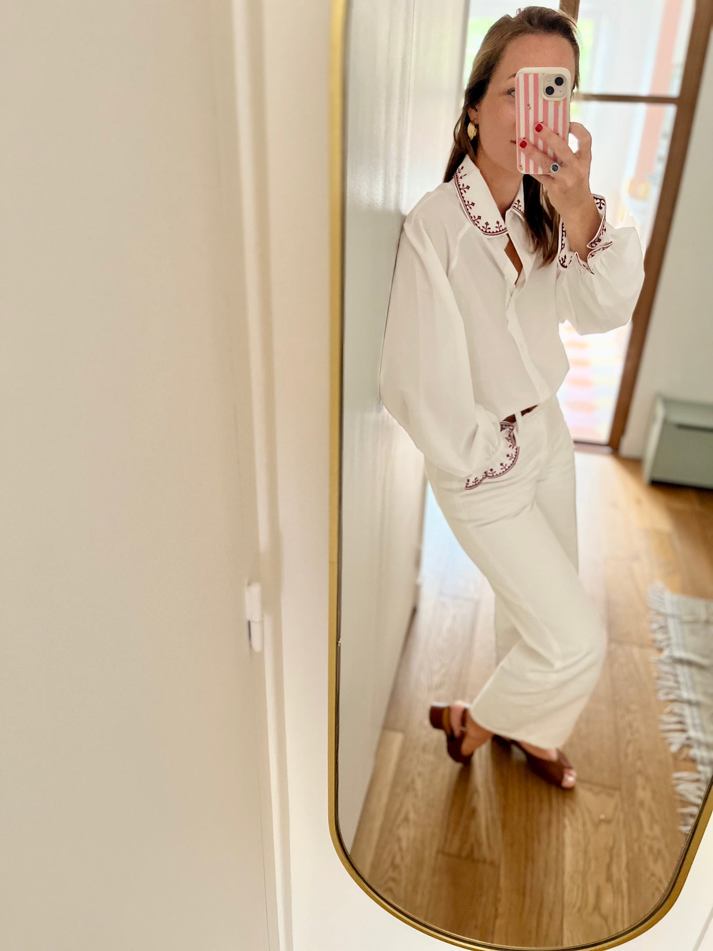 Chemise SIRACUSA brodée bordeaux