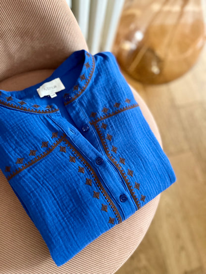 Chemisier IMAN bleu roi