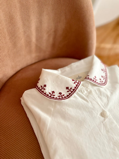 Chemise SIRACUSA brodée bordeaux