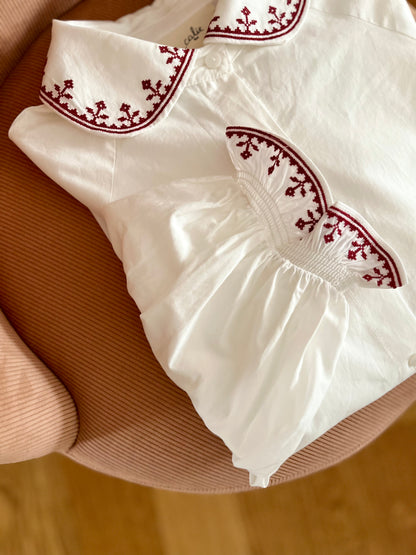 Chemise SIRACUSA brodée bordeaux